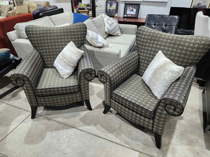 Custom Vogel Patterned Armchair - 2 Available