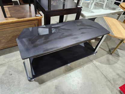 Dark Brown TV Stand with Chrome Legs