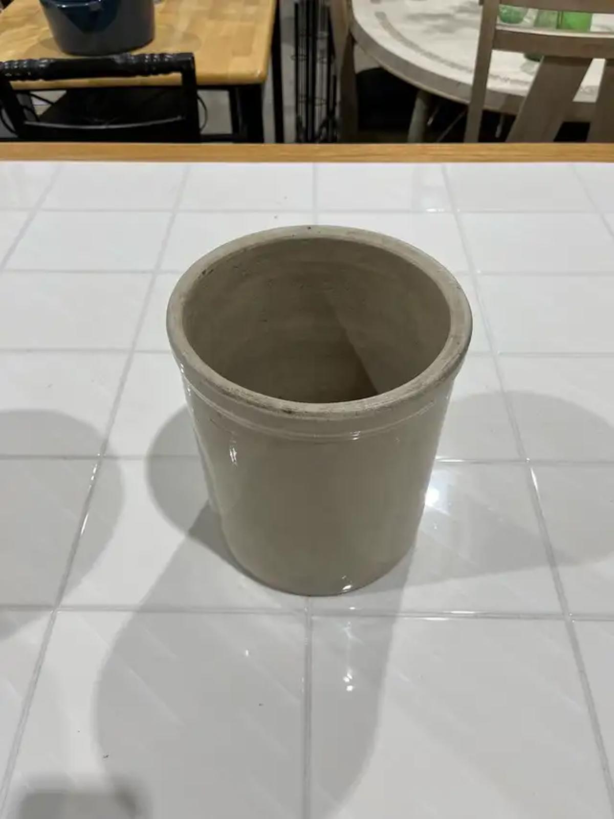 Beige ceramic planter