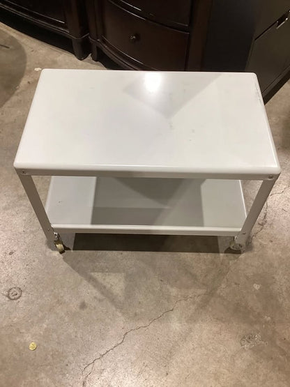 White Metal Rolling Cart