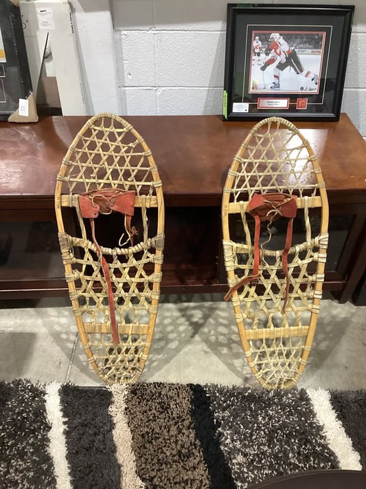 Vintage Wood & Rawhide Snowshoes