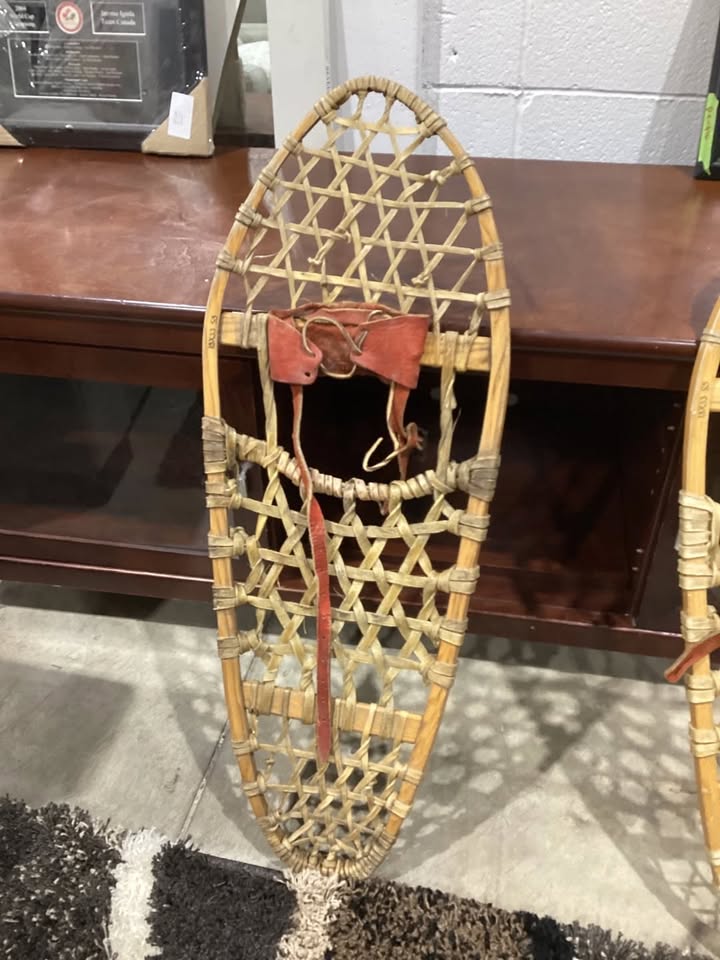 Vintage Wood & Rawhide Snowshoes