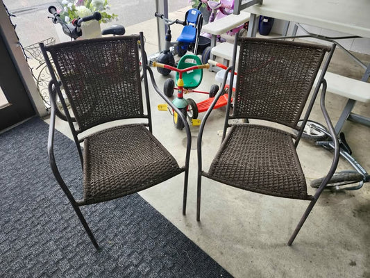 Wicker Patio Chairs - Set of 2