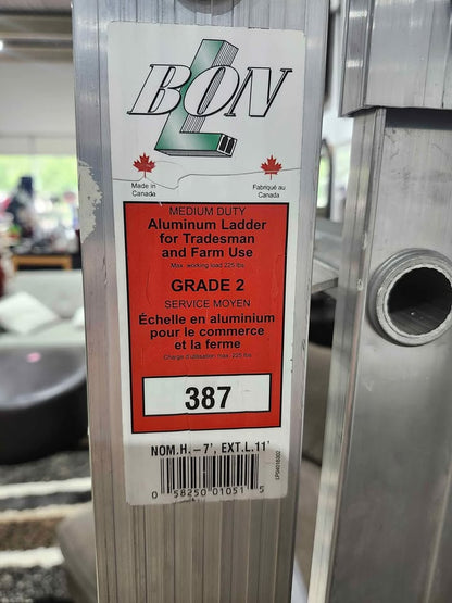 BON Extendable Aluminum Ladder - 7ft to 11ft