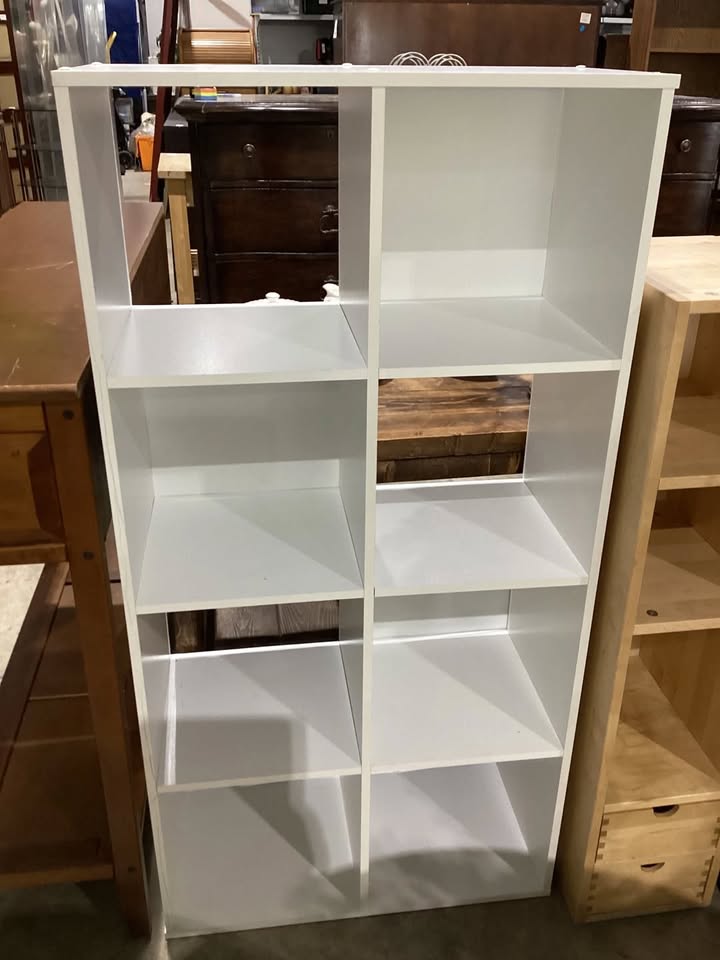 White 8-Cube Storage Shelf