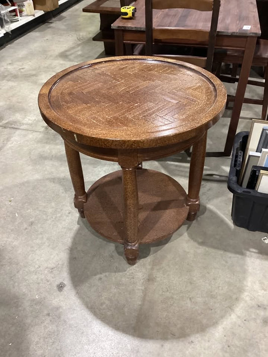 Round Wooden Accent Table