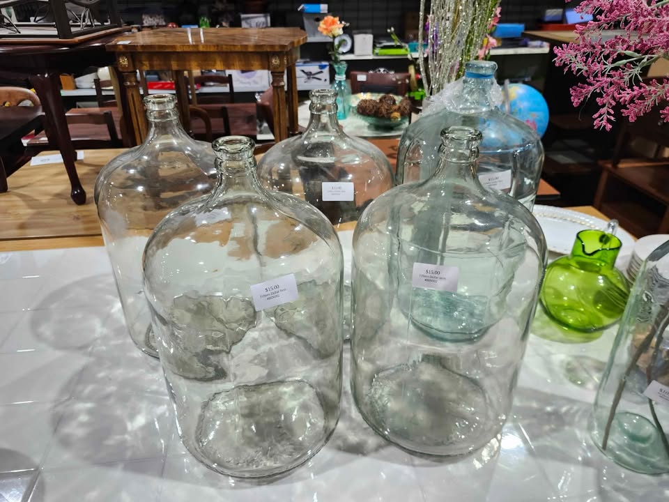 large 6 gallon glass bottles - 5 available