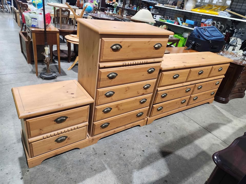 Wooden Bedroom Set - Dresser, Chest, Nightstand