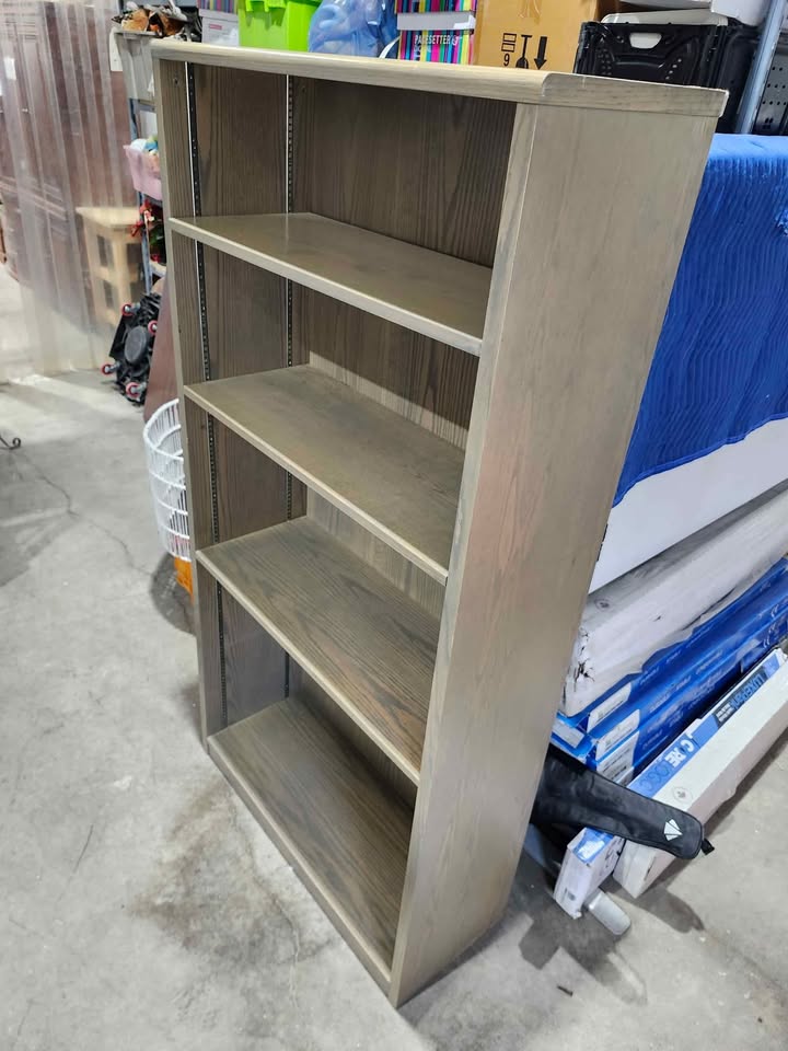 Wooden Bookcase with Adjustable Shelves
