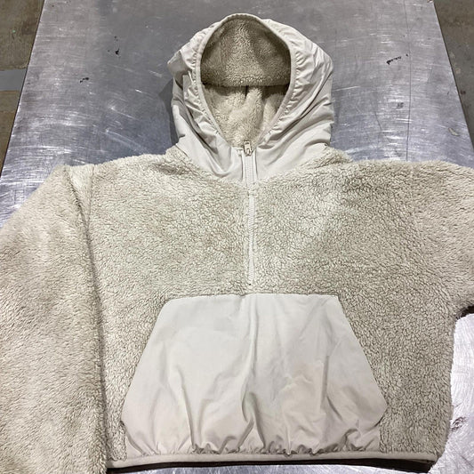 Tna Cozy Sherpa Half-Zip Hoodie Jacket Beige Size S