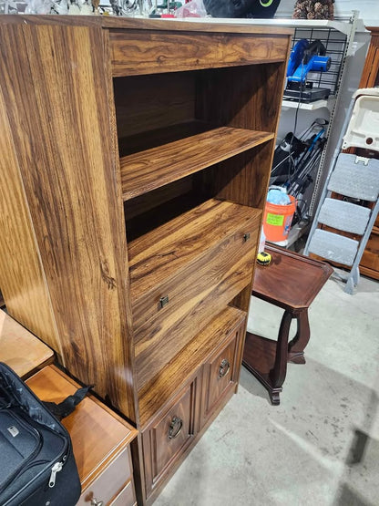 Wooden Bookcase with Drawer & Cabinet