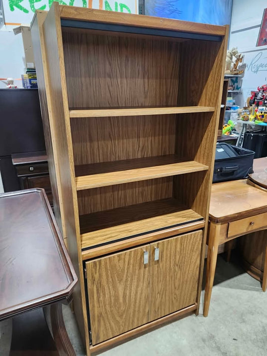 Wooden Bookcase with Cabinet