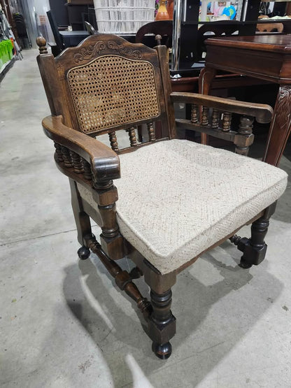 Vintage Wood Framed Rolling Chair