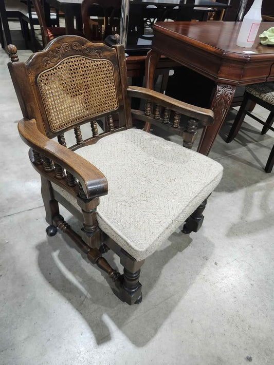 Vintage Wood Framed Rolling Chair