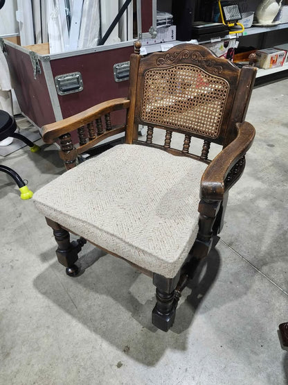 Vintage Wood Framed Rolling Chair