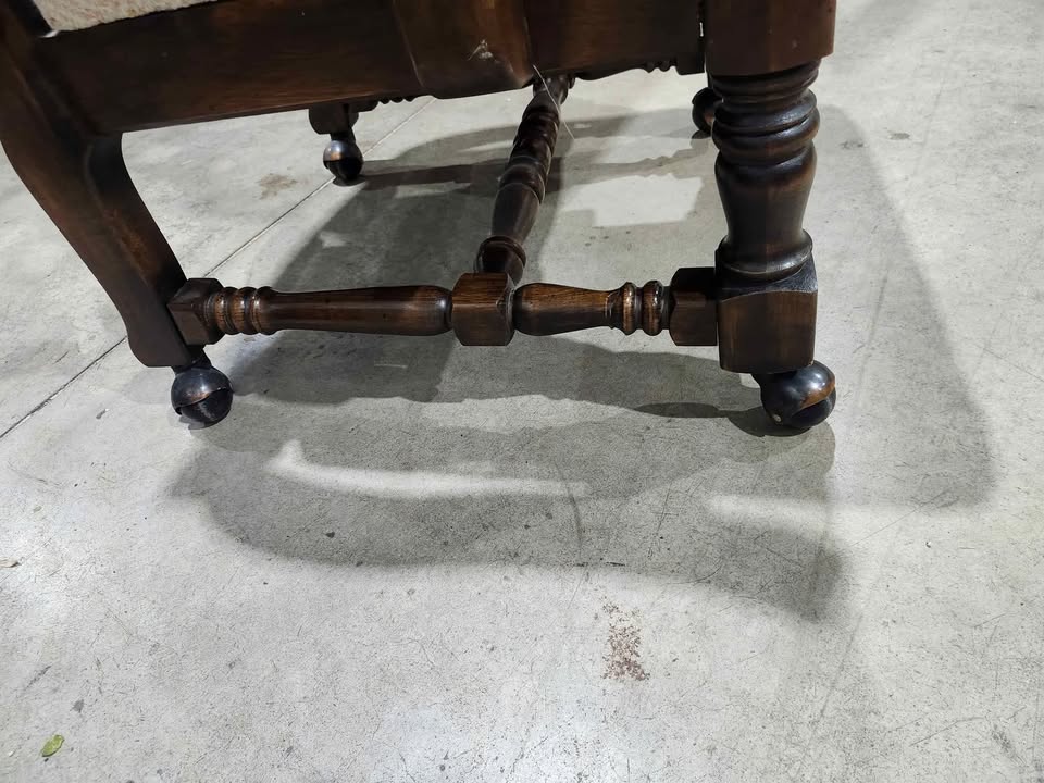 Vintage Wood Framed Rolling Chair