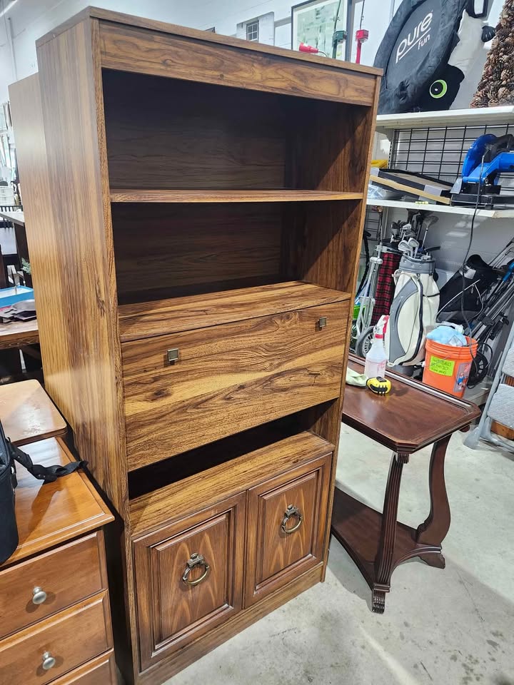 Wooden Bookcase with Drawer & Cabinet