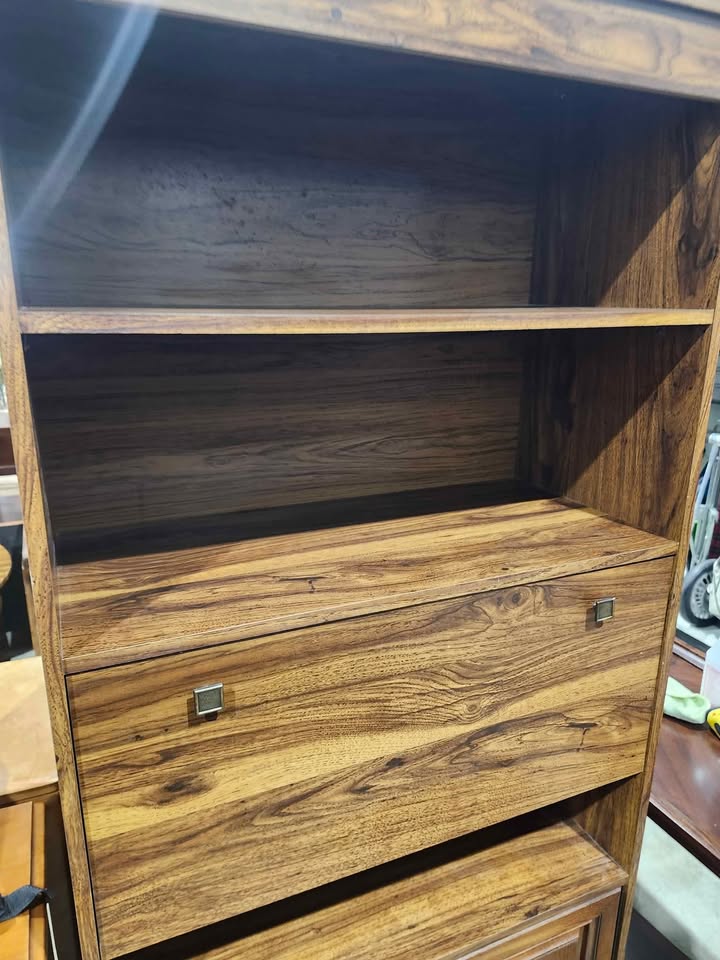 Wooden Bookcase with Drawer & Cabinet