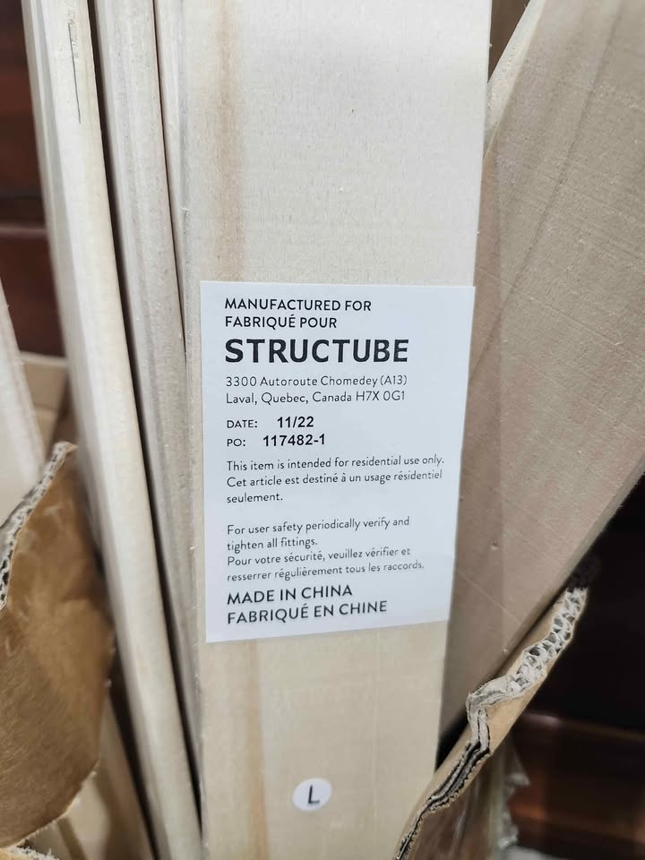 Structube GWEN White Metal Bed Frame - Full/Double