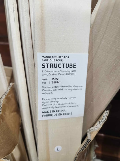 Structube GWEN White Metal Bed Frame - Full/Double