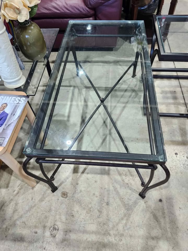 Glass Top Table Set - Coffee/Side