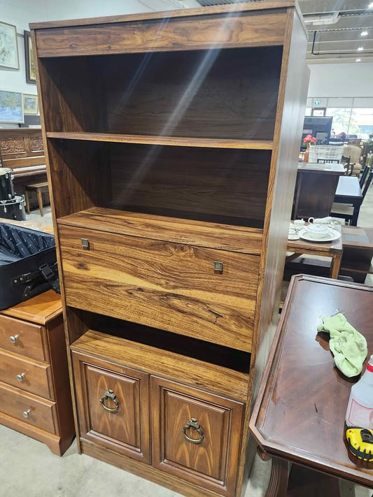 Wooden Bookcase with Drawer & Cabinet