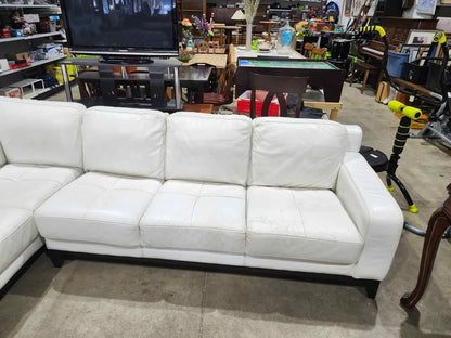White Leather 2-Piece Sectional Sofa