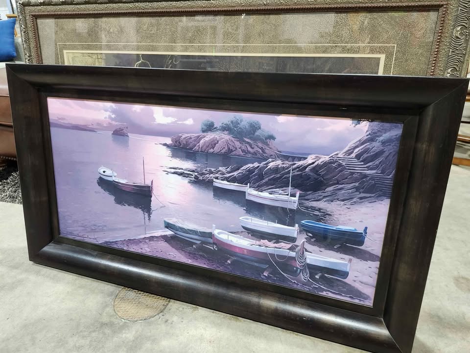 Framed Boat Art "Resolution" by Ramon Pujol