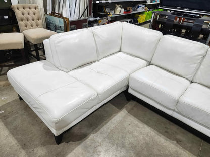White Leather 2-Piece Sectional Sofa