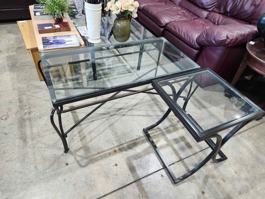 Glass Top Table Set - Coffee/Side