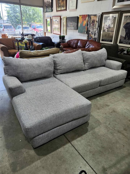 Grey Fabric Sectional Sofa