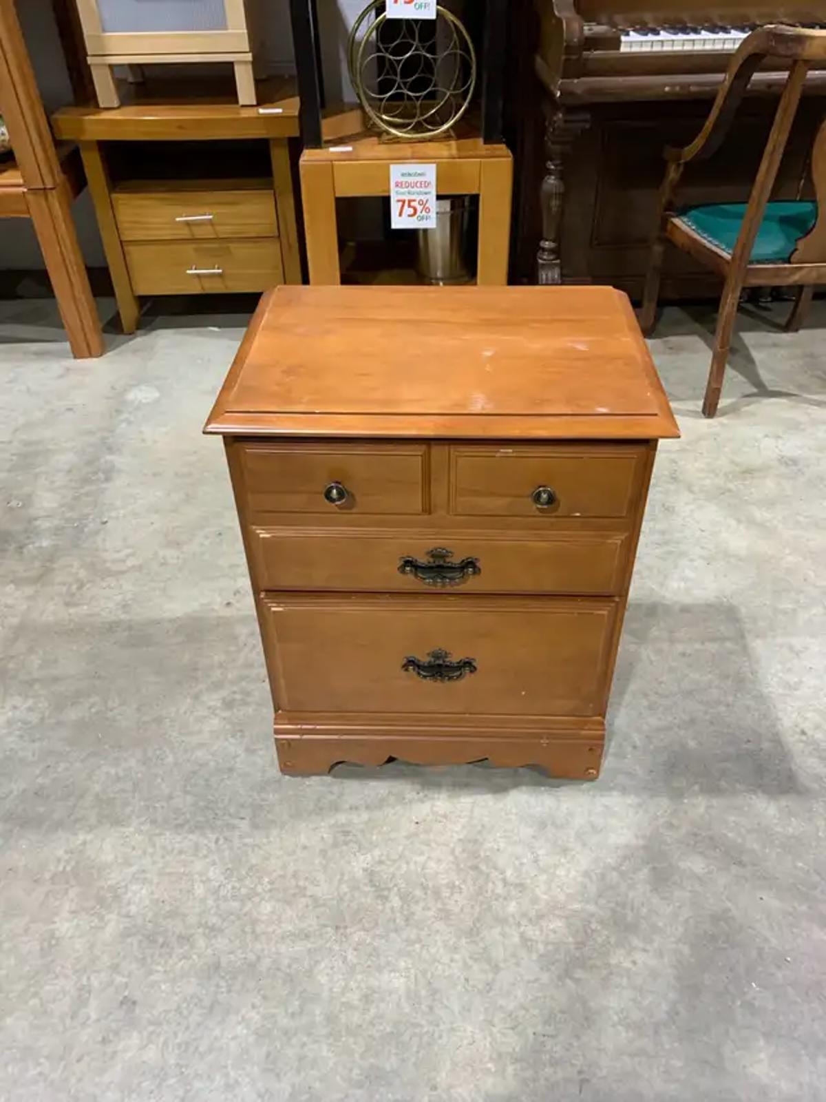 Wooden Night Table - 2 Drawers