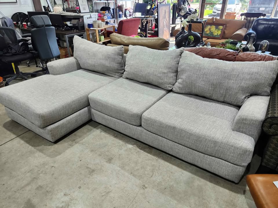 Grey Fabric Sectional Sofa