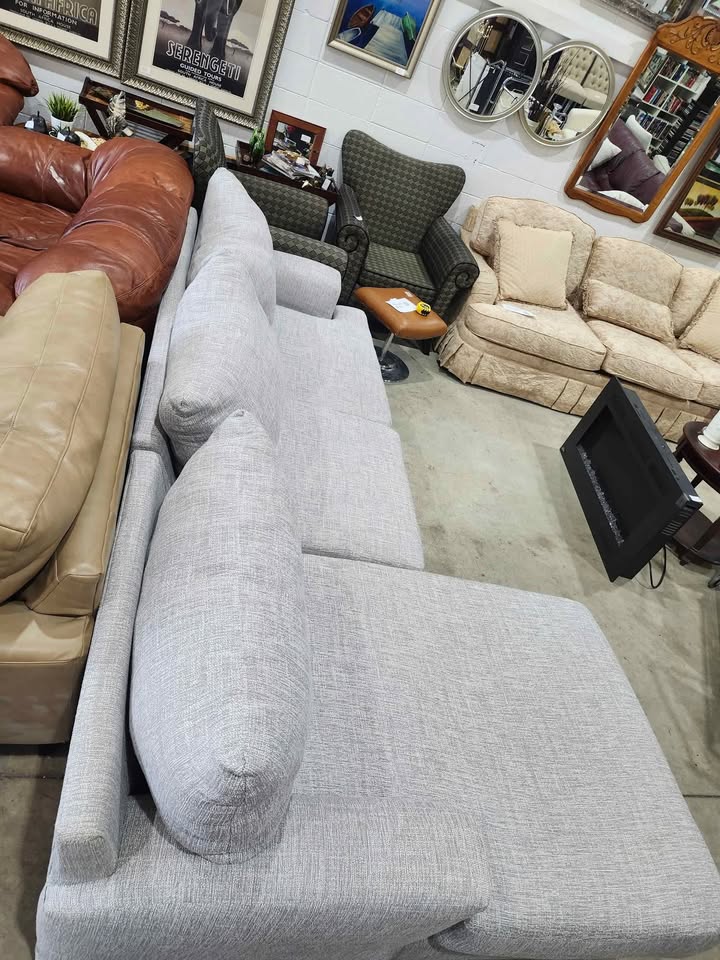 Grey Fabric Sectional Sofa