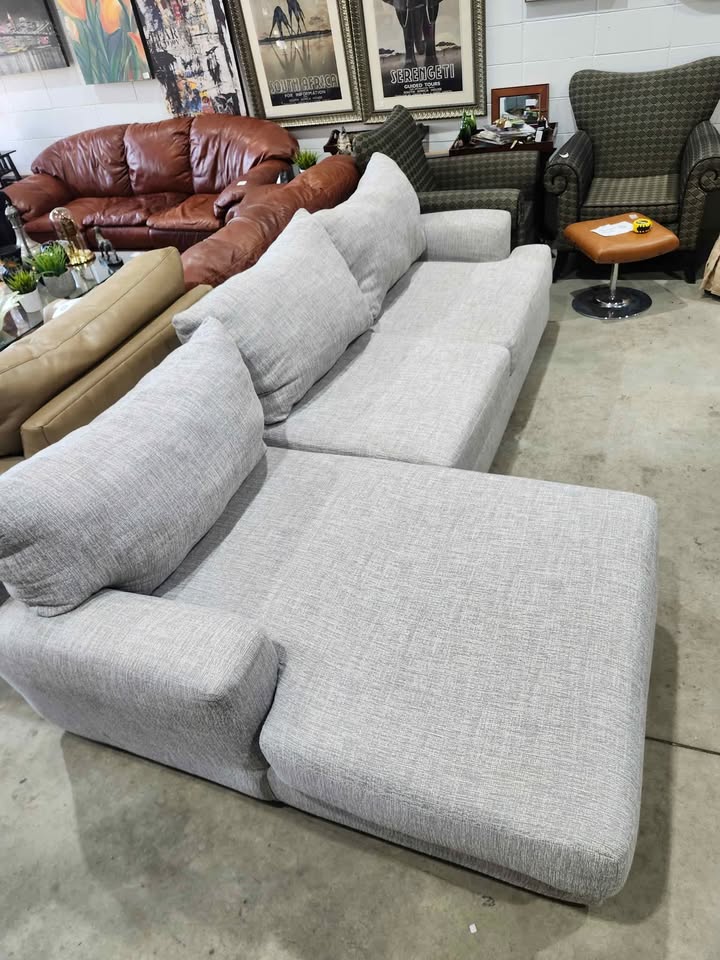 Grey Fabric Sectional Sofa