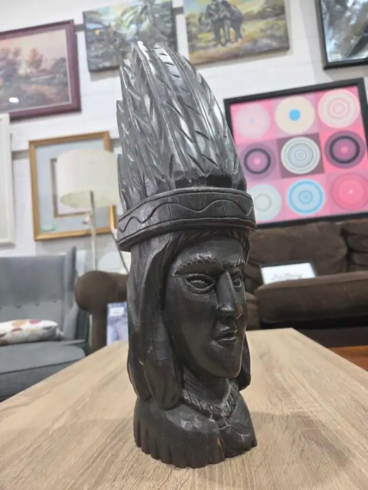 Native Handcrafted Wood Carving - 19"