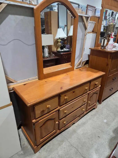 Wooden Dresser with Mirror