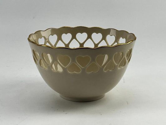 Lenox Masterpiece - Heart Bowl Decorated 24K Gold Trim