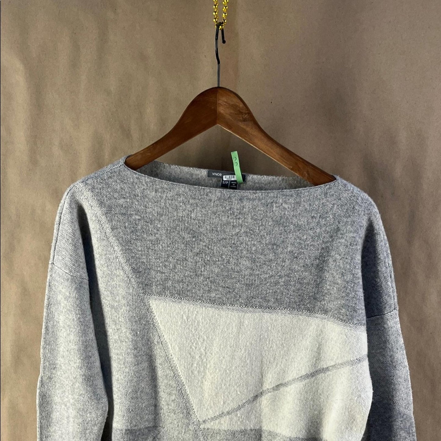 Vince Women’s Gray Geometric Sweater (Size S)