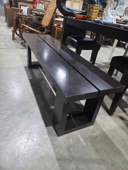 Modern Dark Wood Dining Bench