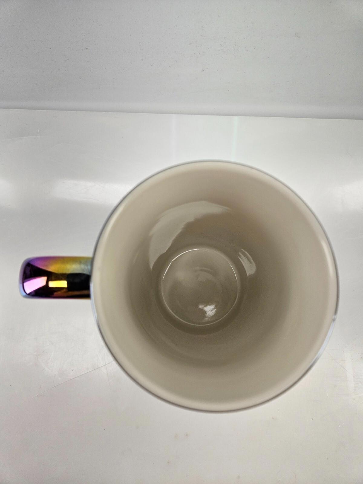 Starbucks Coffee Mug 16oz Rainbow Holographic Iridescent Oil Slick 2022 Holiday