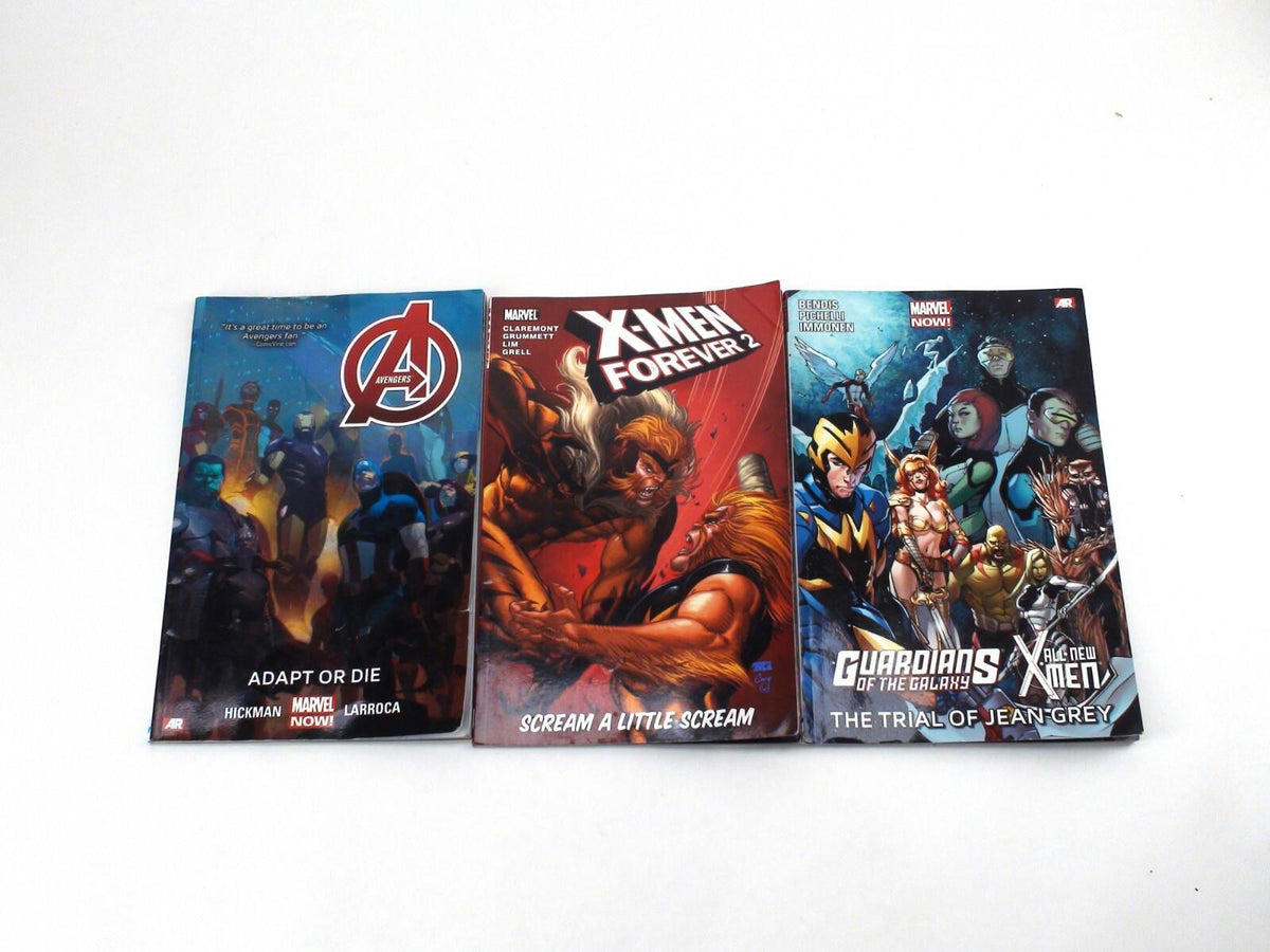 Marvel Graphic Novel Lot Of 3 Books - Adapt Or Die, Trail Of Jean Grey & Scream