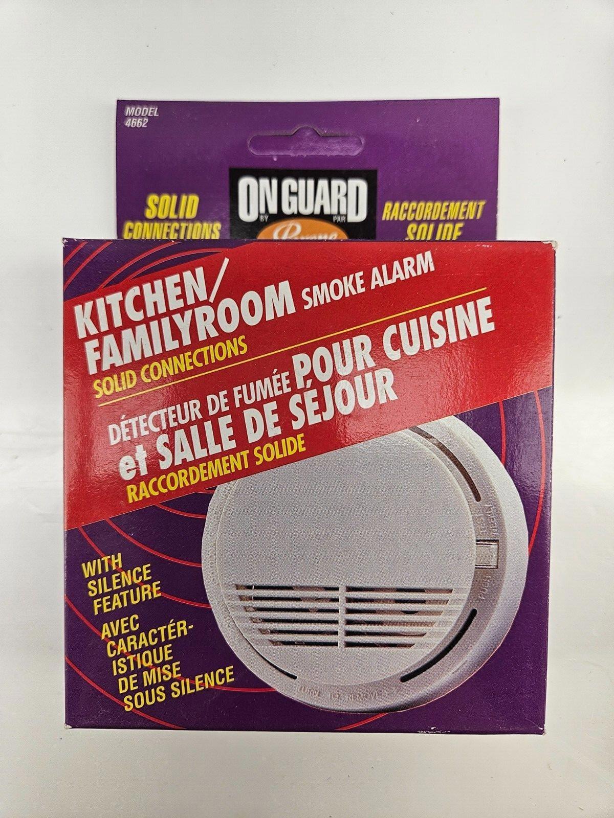 On Guard Kitchen/Family Room Smoke Fire Alarm Detectors Security w/ 9v Battery