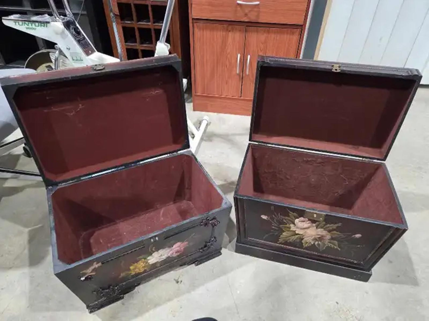Vintage Painted Floral Storage Chests
