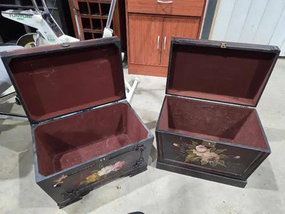 Vintage Painted Floral Storage Chests