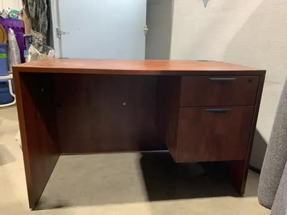 Mahogany Effect Filing Desk - with keys