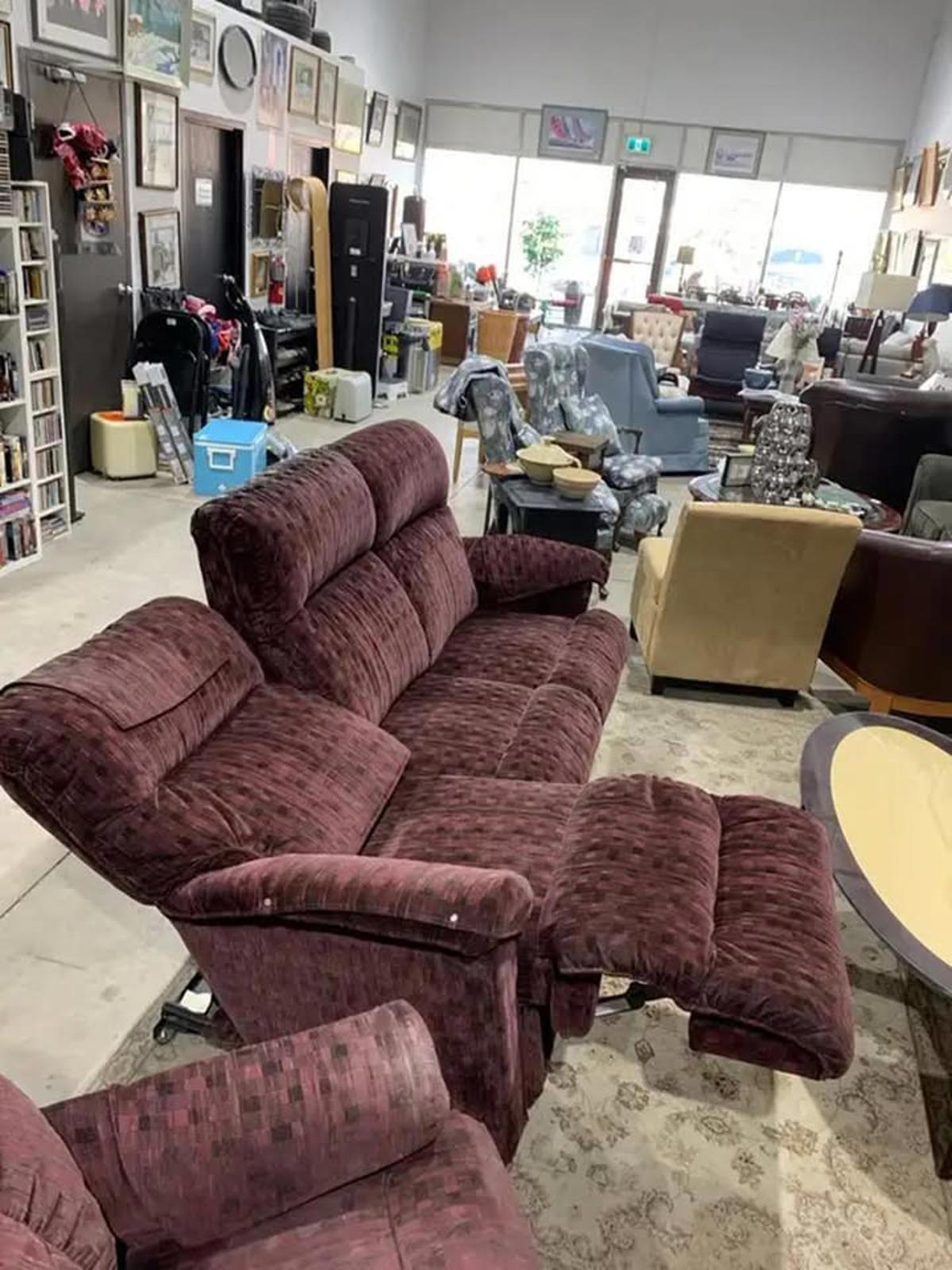 Canapé inclinable et fauteuil vintage de style Lazy-boy