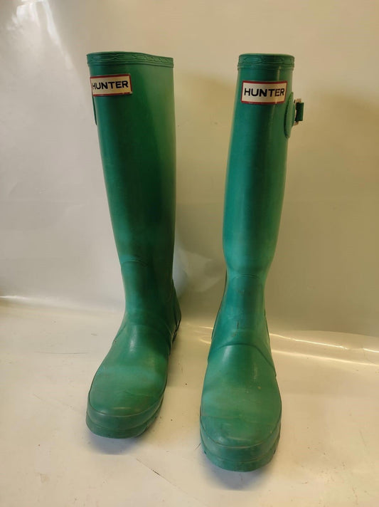 Hunter Original Tall Wellies Swamp Green Rubber Women's Rain Boots Size -6