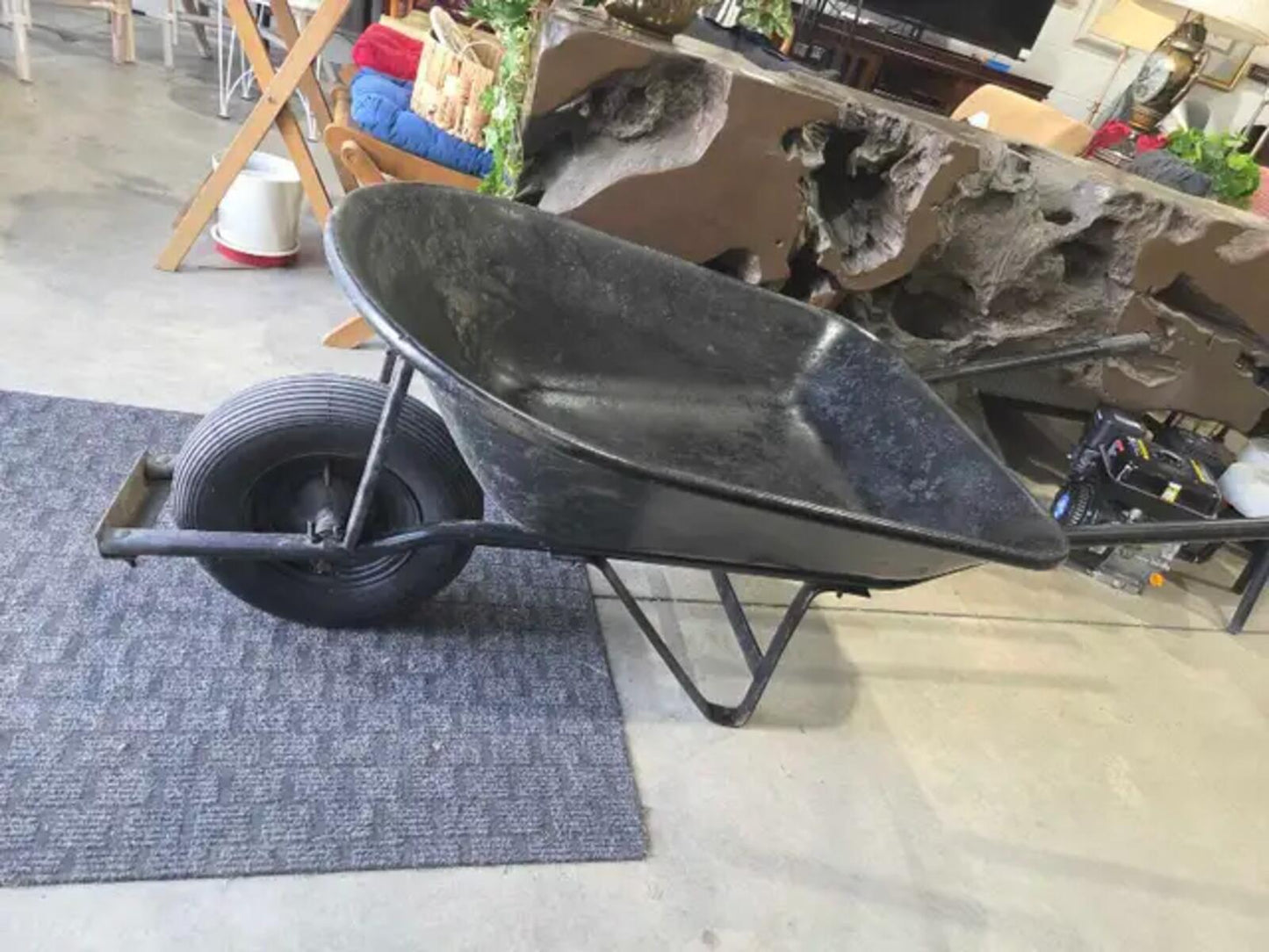 Black Metal Wheelbarrow