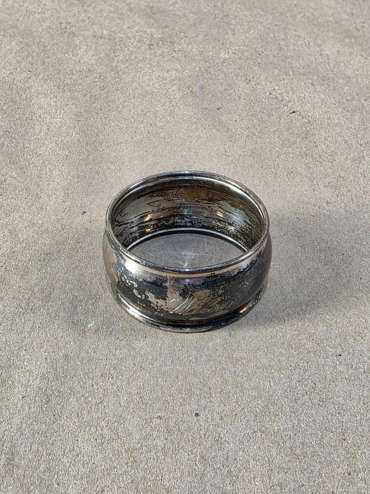 Vintage English Birks Sterling Napkin Ring engraving